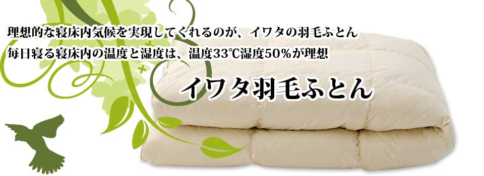 イワタ羽毛ふとん|快眠寝具・熟睡寝具　ふとん・グーグーまるひさ | 山口県山口市で創業80年のふとん店